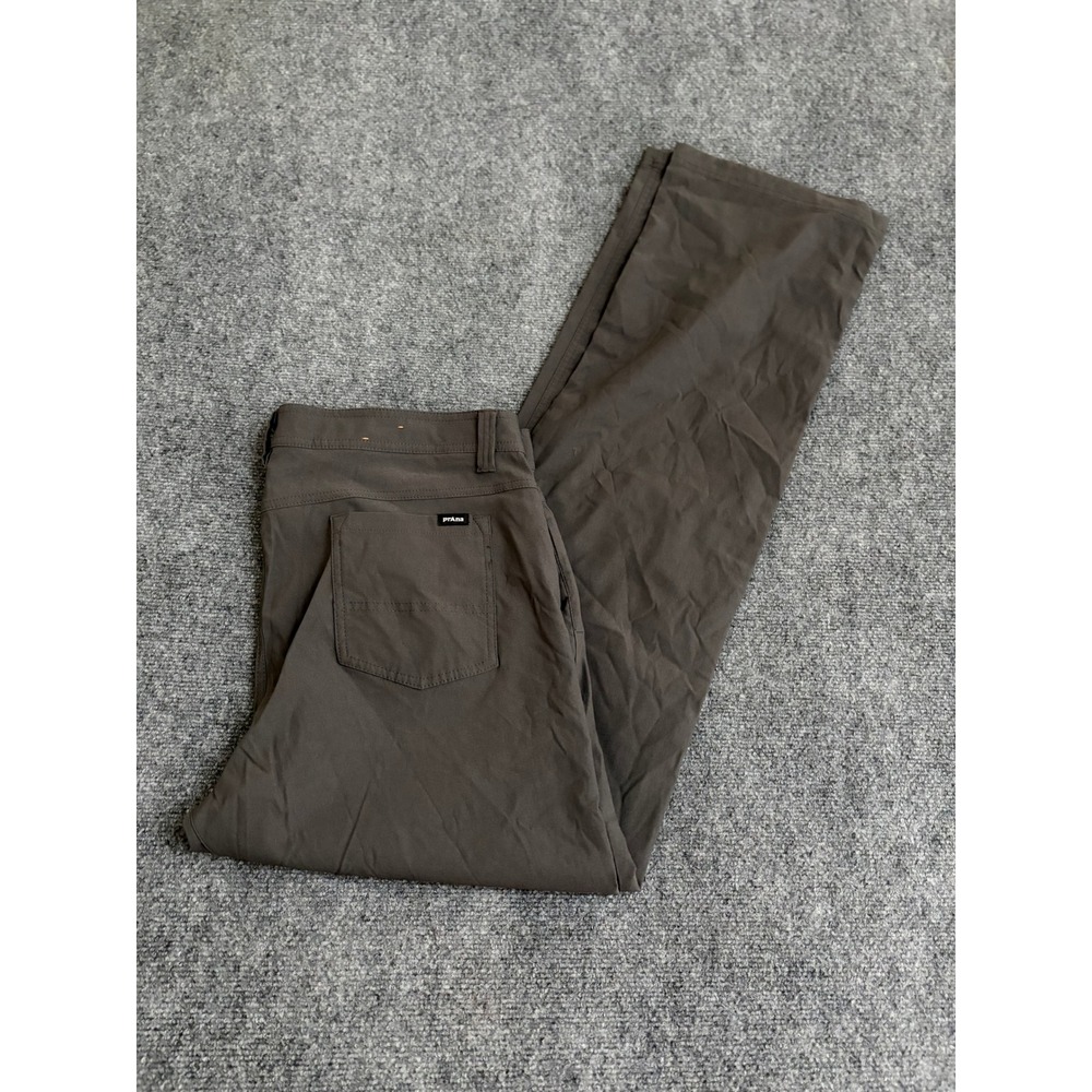 Prana Mens Zion Standard Fit Pants Charcoal Gray 38x36 Hiking Outdoor Stretch